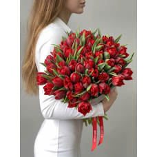 51 пионовидный красный тюльпан